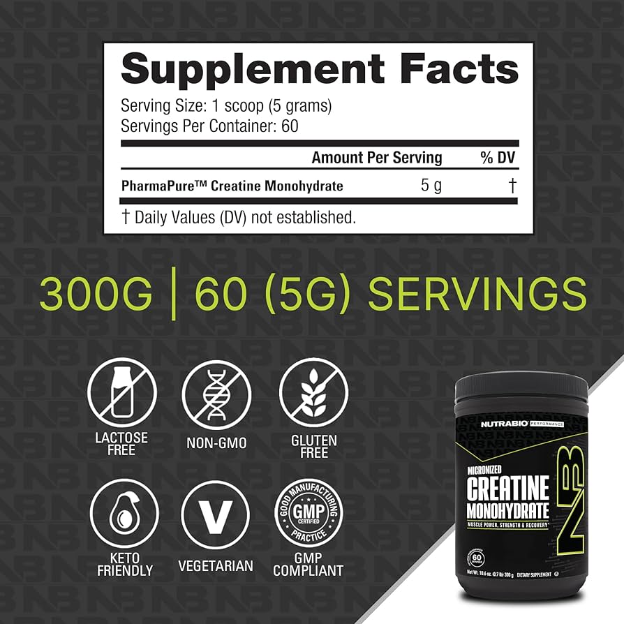 Nutrabio - Creatine Monohydrate - 60 Servings - Unflavored